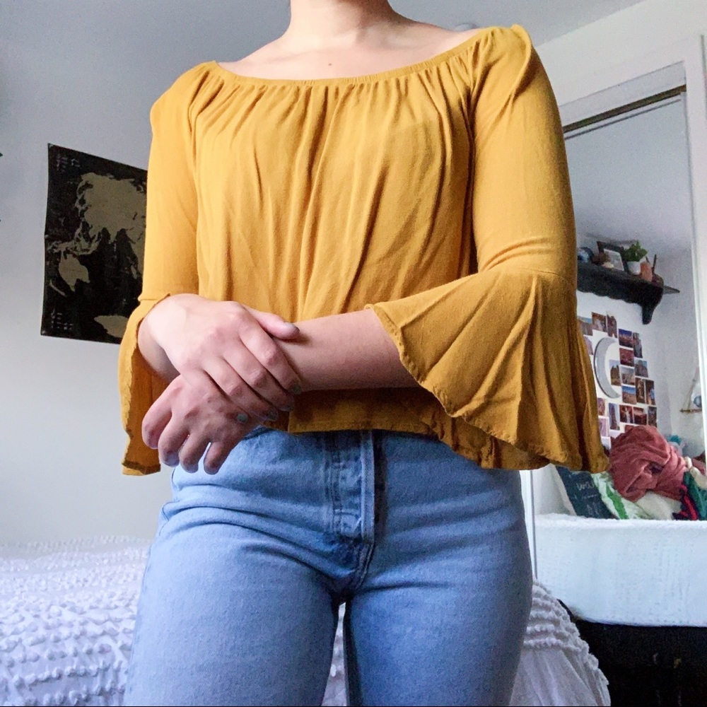 trumpet sleeve blouse